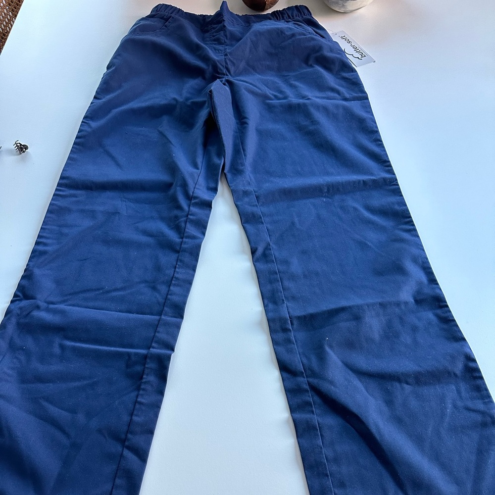 Butter soft core scrub pants women pewter XS tall navy blue